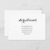 シンプルでエレガントなモダンウェディングディレクションカード エンクロージャーカード (正面/裏面)