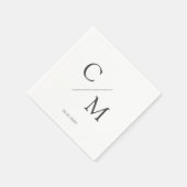シンプルでエレガントなモノグラムタオル スタンダードカクテルナプキン (角)