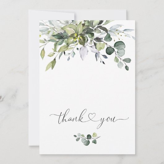 シンプルでエレガントなユーカリのブライダルシャワー 招待状 (裏面)