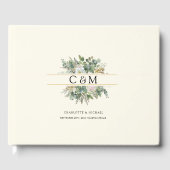 シンプルでエレガントなユーカリの花の結婚式 ゲストブック (正面)