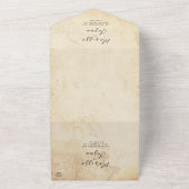 シンプルでエレガントなラスティックストーンウェディング オールインワン招待状 (外側)