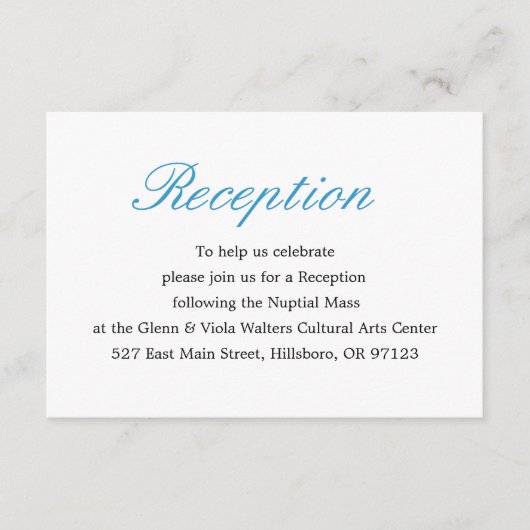 シンプルでエレガントなレセプションカード エンクロージャーカード (正面)