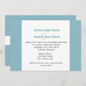 シンプルでエレガントなロイヤルブルーの結婚式の披露宴 招待状 (正面/裏面)