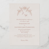 シンプルでエレガントなローズゴールド ヴィンテージ 箔招待状 (正面)