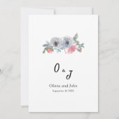 シンプルでエレガントなワイルドフラワーウェディング 招待状 (裏面)