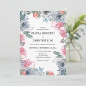 シンプルでエレガントなワイルドフラワーウェディング 招待状 (スタンド正面)