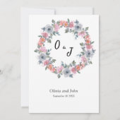 シンプルでエレガントなワイルドフラワーウェディング 招待状 (裏面)