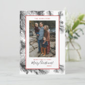 シンプルでエレガントなヴィンテージの松の葉のホリデーカード シーズンカード (スタンド正面)