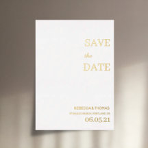 シンプルでエレガントな写真なしの結婚式予定日お知らせカード