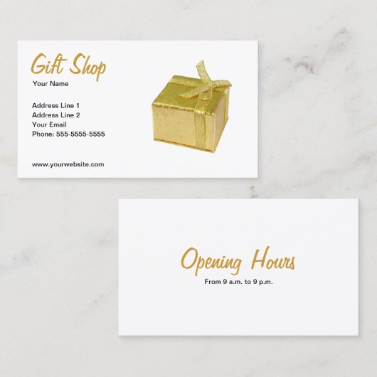 シンプルでエレガントな写真のギフトショップ 名刺 (正面/裏面)