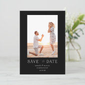 シンプルでエレガントな写真付きセーブ・ザ・デート 招待状 (スタンド正面)