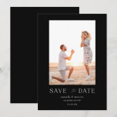 シンプルでエレガントな写真付きセーブ・ザ・デート 招待状 (正面/裏面)