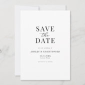 シンプルでエレガントな写真付き結婚式のSave the Date セーブザデート (正面)