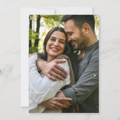 シンプルでエレガントな写真付き結婚式のSave the Date セーブザデート (裏面)