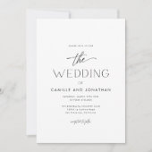 シンプルでエレガントな写真 ウェディング 招待状 (正面)