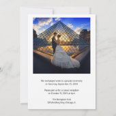 シンプルでエレガントな写真 エレガントな結婚式の披露宴 招待状 (裏面)