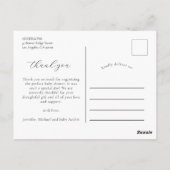 シンプルでエレガントな写真 ベビーシャワー お礼 ポストカード (裏面)