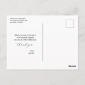 シンプルでエレガントな写真 ホームスクール卒業お礼メッセージ ポストカード (裏面)