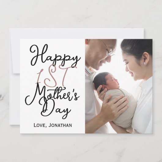 シンプルでエレガントな初めての母の日 ワンフォト シーズンカード (正面)