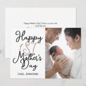 シンプルでエレガントな初めての母の日 ワンフォト シーズンカード (正面/裏面)