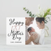 シンプルでエレガントな初めての母の日 ワンフォト シーズンカード (スタンド正面)