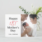 シンプルでエレガントな初めての母の日 ワンフォト シーズンカード (スタンド正面)