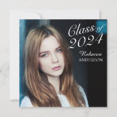 シンプルでエレガントな卒業パーティーの写真 招待状 (正面)