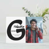シンプルでエレガントな卒業発表 招待状 (スタンド正面)
