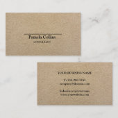 シンプルでエレガントな印刷されたクラフト紙のコンサルタント 名刺 (正面/裏面)