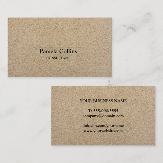 シンプルでエレガントな印刷されたクラフト紙のコンサルタント 名刺 (正面/裏面)