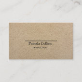 シンプルでエレガントな印刷されたクラフト紙のコンサルタント 名刺 (正面)