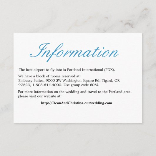 シンプルでエレガントな受付カード エンクロージャーカード (裏面)