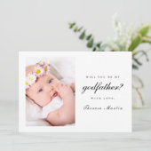 シンプルでエレガントな名付け親提案写真 ピンク 招待状 (スタンド正面)