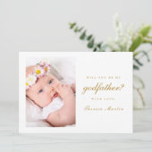 シンプルでエレガントな名付け親提案写真 招待状 (スタンド正面)