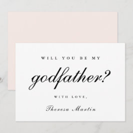 シンプルでエレガントな名付け親提案 ピンク 招待状