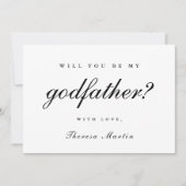 シンプルでエレガントな名付け親提案 ブラック 招待状 (正面)