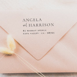 シンプルでエレガントな名前の結婚式の戻りアドレス ラバースタンプ