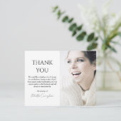 シンプルでエレガントな哀悼の写真 葬儀 感謝 サンキューカード (スタンド正面)