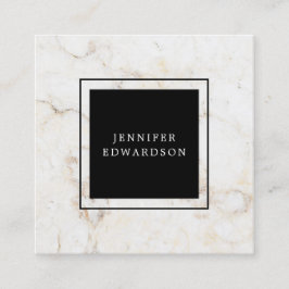 シンプルでエレガントな大理石の黒いフレームのプロフェッショナル スクエア名刺