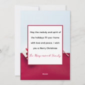 シンプルでエレガントな家族のクリスマス フォトコラージュ ホーリー シーズンカード (裏面)