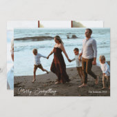 シンプルでエレガントな家族写真のホリデーカード シーズンカード (正面/裏面)