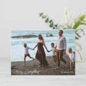 シンプルでエレガントな家族写真のホリデーカード シーズンカード (スタンド正面)