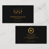 シンプルでエレガントな専門の金ゴールドの平衡装置のパネル 名刺 (正面/裏面)