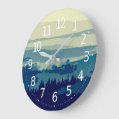 シンプルでエレガントな山の景色|の柱時計 ラージ壁時計 (傾斜)