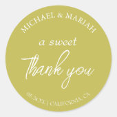 シンプルでエレガントな感謝を伝えるウェディングギフト ラウンドシール (正面)