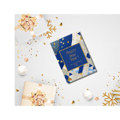 シンプルでエレガントな新年の青いグリッターカード シーズンカード