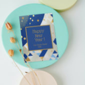 シンプルでエレガントな新年の青いグリッターカード シーズンカード