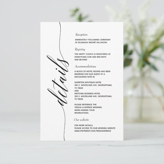 シンプルでエレガントな書道はエンクロージャカードを詳しく述べます エンクロージャーカード (スタンド正面)