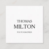 シンプルでエレガントな最小主義のモダンQRコード スクエア名刺 (正面)