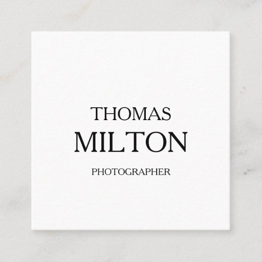 シンプルでエレガントな最小主義のモダンQRコード スクエア名刺 (正面)